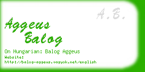 aggeus balog business card